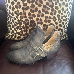 Brown and Gold Ankle Boots